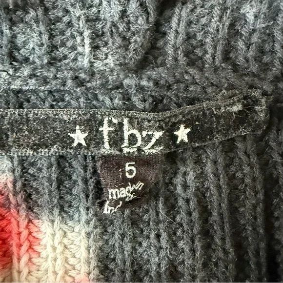 FBZ Girls Black Tie Dye Zip Up Hoodie Sweater Size 5 - Picture 2 of 5